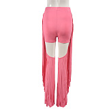 SUPER WHOLESALE |Tassel Cut-out Pants in Pink