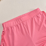 SUPER WHOLESALE |Tassel Cut-out Pants in Pink
