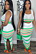 SUPER WHOLESALE |Striped Hollow-Out Two-Piece Set: Crop Top and Slit Maxi Skirt for Women