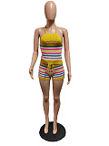 SUPER WHOLESALE | Stripes Knitted Set in Halter Top & Shorts