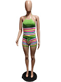 SUPER WHOLESALE | Stripes Knitted Set in Halter Top & Shorts