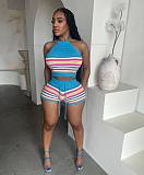 SUPER WHOLESALE | Stripes Knitted Set in Halter Top & Shorts