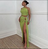 SUPER WHOLESALE | Side Split Skirt Set