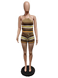 SUPER WHOLESALE | Stripes Knitted Set in Halter Top & Shorts