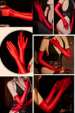 SUPER WHOLESALE | Shoulder Length Gloves in Scarlet Red