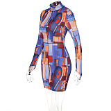 SUPER WHOLESALE | Contrast Painting Printed Mini Dress