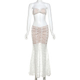SUPER WHOLESALE | Lace Skirt Set with Beandeau