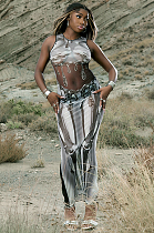 SUPER WHOLESALE | Off-shoulder See-through Long Dress