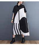 SUPER WHOLESALE | Loose Shirt Dress in Black and White