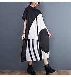 SUPER WHOLESALE | Loose Shirt Dress in Black and White