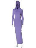 SUPER WHOLESALE |  Hoodie Long Dress in Purple