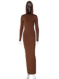 SUPER WHOLESALE |  Hoodie Long Dress in Coffee