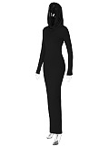 SUPER WHOLESALE |  Hoodie Long Dress in Black