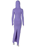 SUPER WHOLESALE |  Hoodie Long Dress in Purple