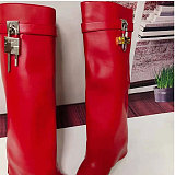 Leather Shark Leather Shark Lock Wedge Knee Length Boots