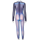 SUPER WHOLESALE | See-through Back Zip Up Jumpsuit