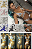 SUPER WHOLESALE | Multi-colored Rhinestone Beaded Swimwear