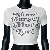 SUPER WHOLESALE | Words Printed Crop T-shirt