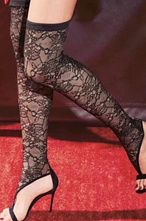 Lace Knee Height High Heels