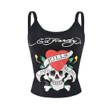 SUPER WHOLESALE | Skull Pattern Printed Tanks Top