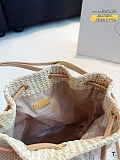 SUPER WHOLESALE | Prad a Natural Crochet And Leather Mini-bucket Bag