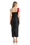 SUPER WHOLESALE | Rose Decor One Shoulder Long Dress