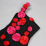 SUPER WHOLESALE | Rose Decor One Shoulder Long Dress