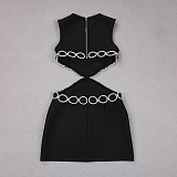 SUPER WHOLESALE | Hollow-out Back Zip Up Dress