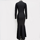 SUPER WHOLESALE | Crystal Side Split Bodycon Flare Bottom Dress