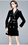 SUPER WHOLESALE | Belted Blazer Dress in Black