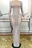 SUPER WHOLESALE | Rhinestone Beaded Custom-made Bodycon Long Dress