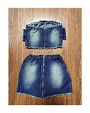 SUPER WHOLESALE | Denim Skirt Set with Bandeau Top