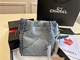 Chane l  Denim Shoulder Bucket Bag