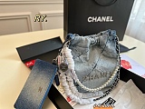 Chane l  Denim Shoulder Bucket Bag