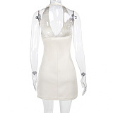 SUPER WHOLESALE | Halter Plunging Neck Dress