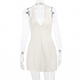 SUPER WHOLESALE | Halter Plunging Neck Dress