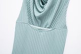 SUPER WHOLESALE | Bodycon Halter Knitted Long Dress