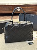 SUPER WHOLESALE |  Black Enamel Boston Bag
