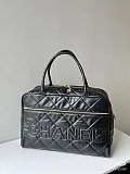 SUPER WHOLESALE |  Black Enamel Boston Bag