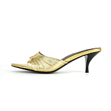 SUPER WHOLESALE | BABYLONE Mules in Smooth Leather in Gold