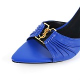 SUPER WHOLESALE | BABYLONE Mules in Smooth Leather in Blue