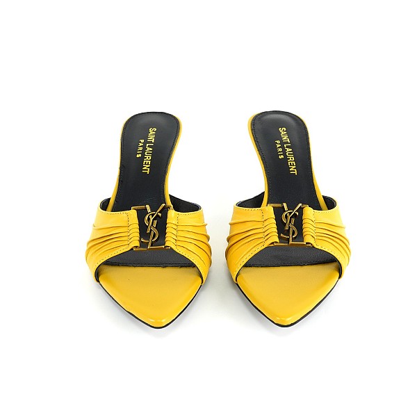 SUPER WHOLESALE | BABYLONE Mules in Smooth Leather in Yellow