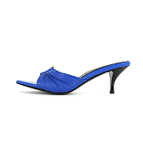 SUPER WHOLESALE | BABYLONE Mules in Smooth Leather in Blue