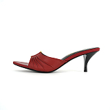 SUPER WHOLESALE | BABYLONE Mules in Smooth Leather in Wine Red