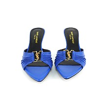 SUPER WHOLESALE | BABYLONE Mules in Smooth Leather in Blue