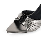 SUPER WHOLESALE | BABYLONE Mules in Smooth Leather in Silver