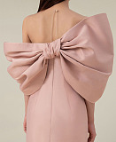 SUPER WHOLESALE |  Bow Shoulder Long Dress in Pink