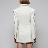SUPER WHOLESALE |  Blazer Top Decorated with Rhinstones in White