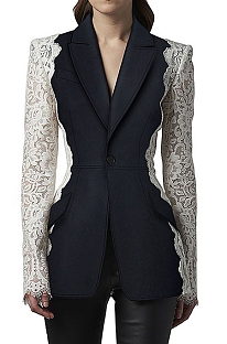 SUPER WHOLESALE |  Lace Embroidered Blazer Top