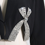 SUPER WHOLESALE | Beaded Bows Blazer with Skirt Bottom